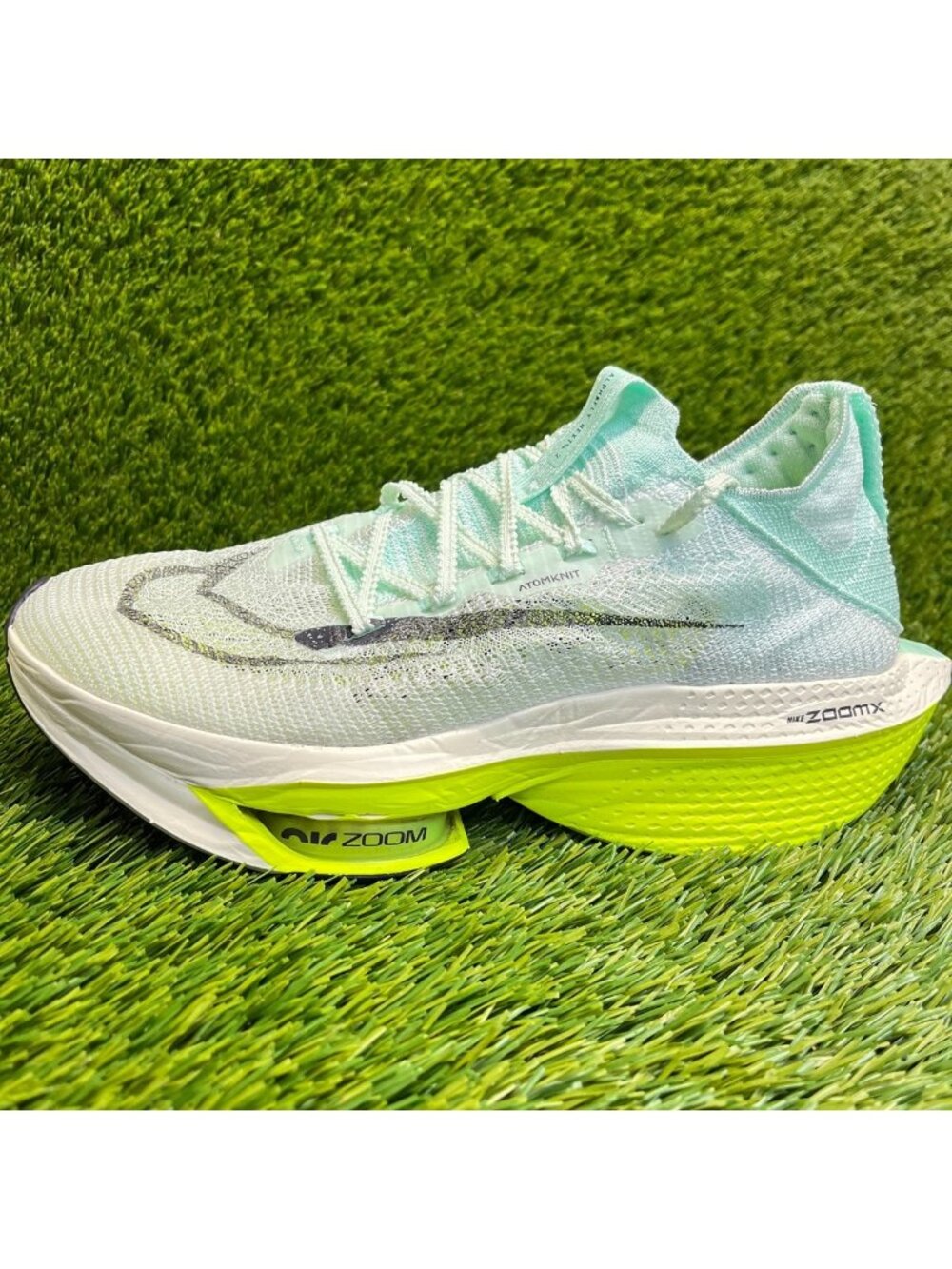 Nike Air Zoom Alphafly Next% 2 Mens Size 7.5 Green Yellow Running Shoes Sneakers